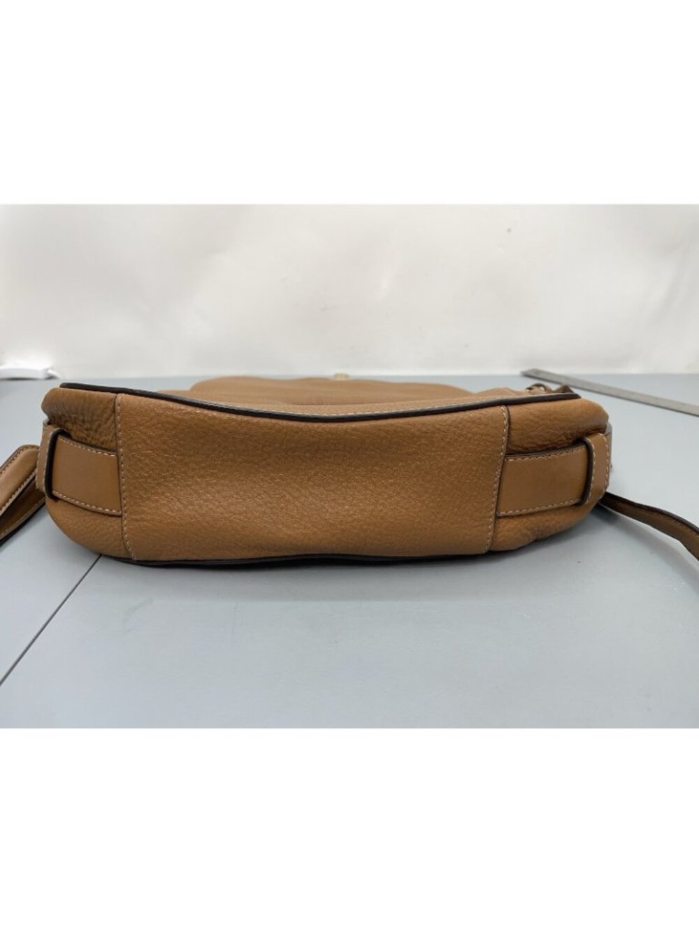 Michael Kors Romy Leather Crossbody Bag Saddle Messenger Pebbled‎ Leather Brown - Picture 5 of 16